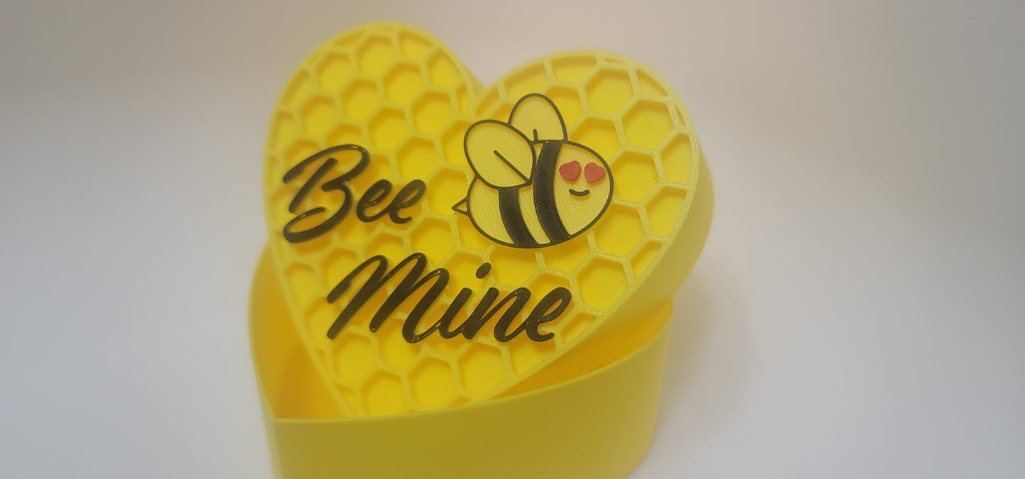 Bee Mine Valentine Gift Box 3D Printed Heart Keepsake Love Romantic Cute Gift
