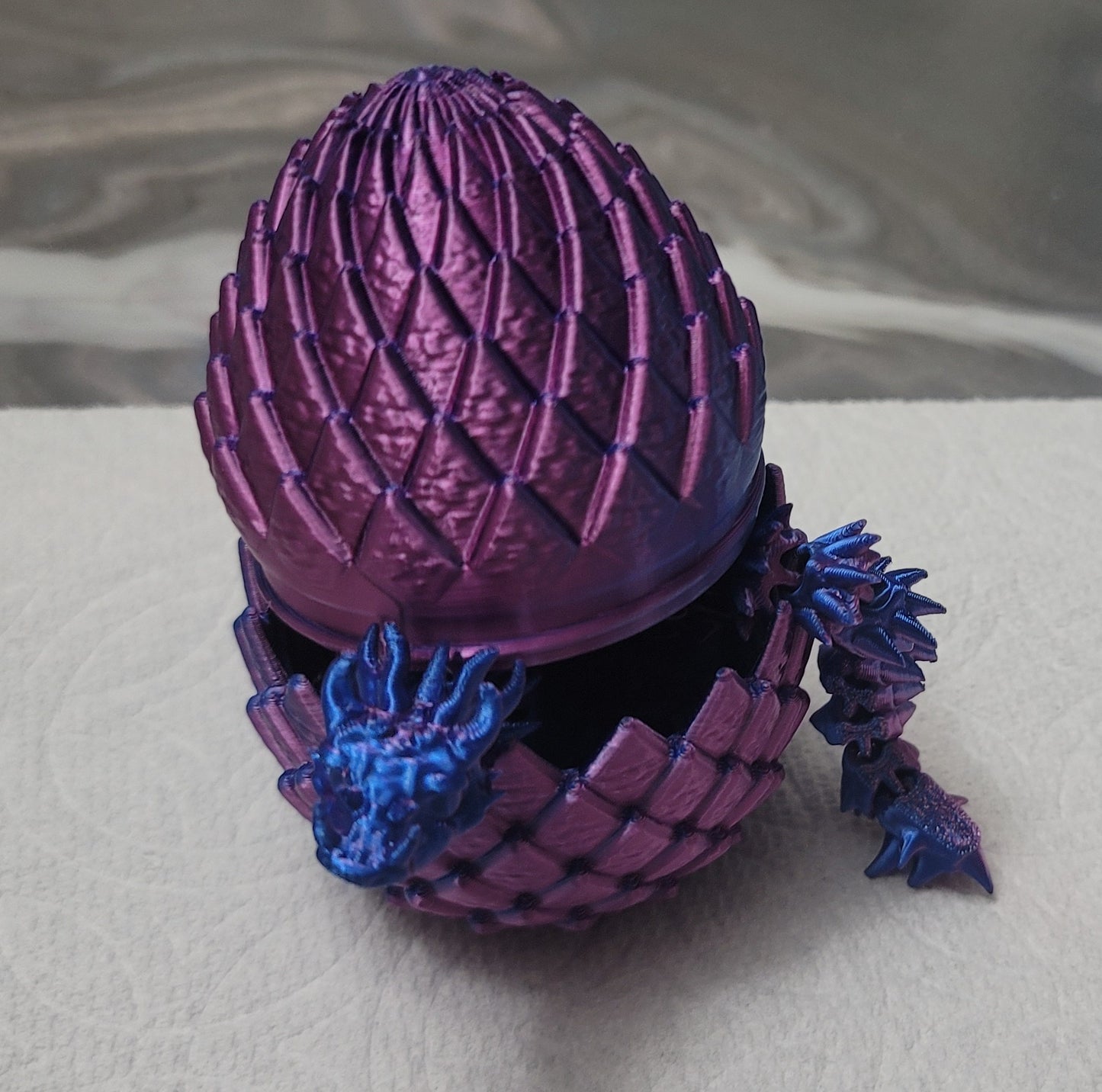 Dragon and Egg Figurine Set 3D Printed Fantasy Desk Décor Collectible Handmade