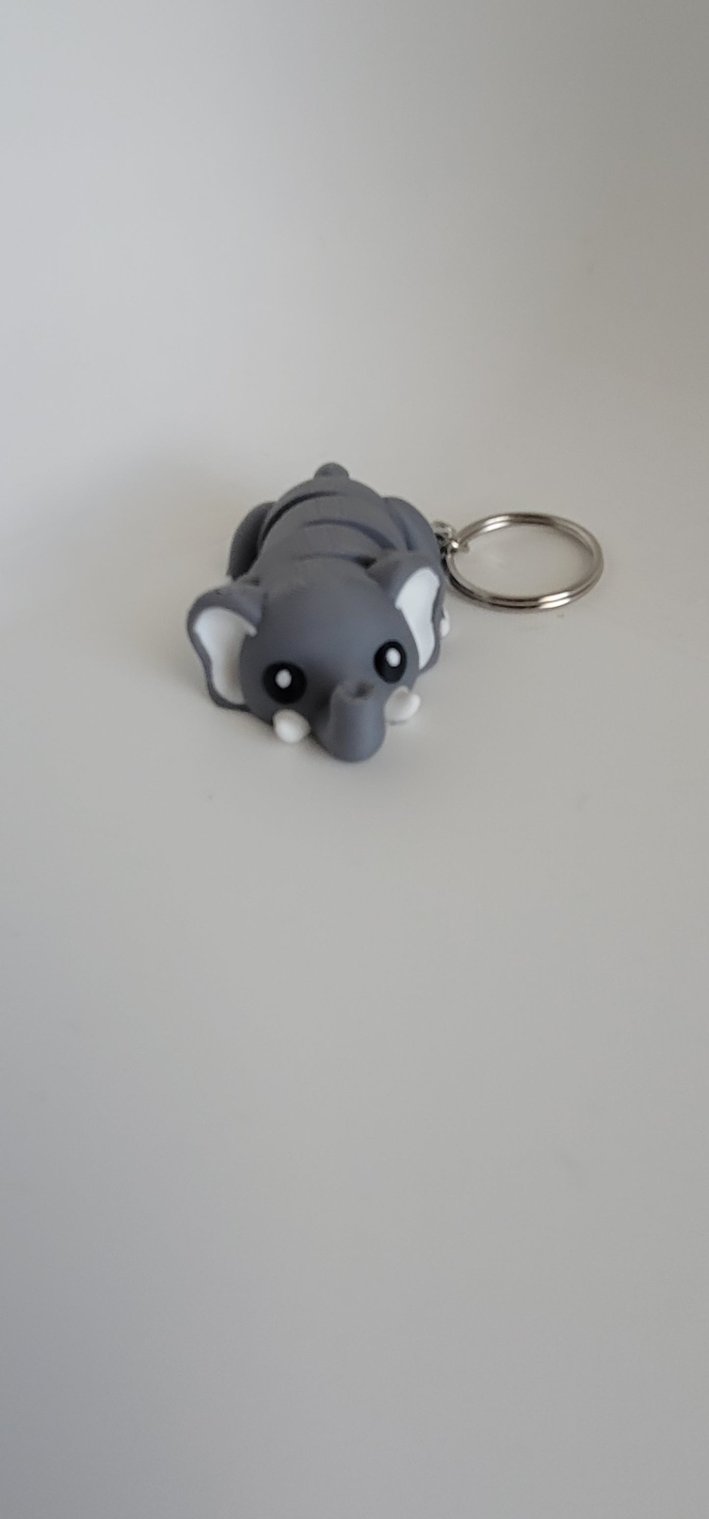 Flexi Elephant Keychain 3D Printed Gray Articulated Animal Fidget Toy Gift