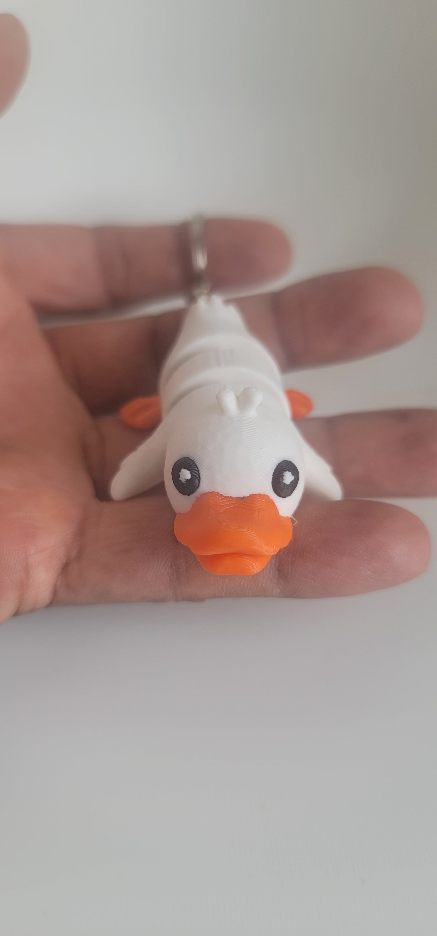 Flexi Duck Keychain 3D Printed Articulated Animal Fidget Toy Yellow Cute Gift
