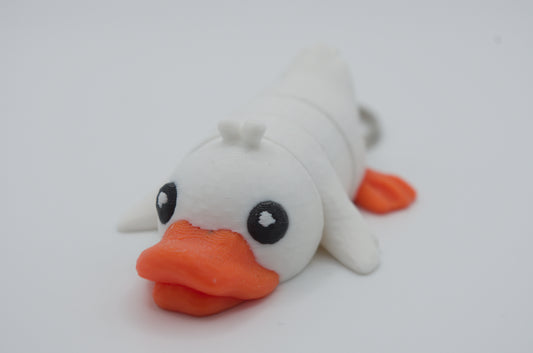 Flexi Duck Keychain 3D Printed Articulated Animal Fidget Toy Yellow Cute Gift