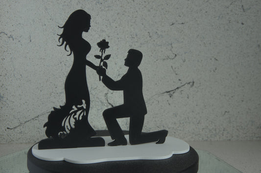 Silhouette on Knee with Rose