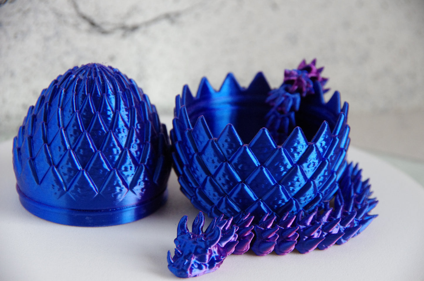 Dragon and Egg Figurine Set 3D Printed Fantasy Desk Décor Collectible Handmade