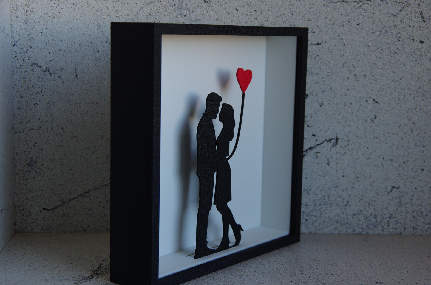 Lovers Shadow Box 3D Printed Romantic Home Décor Keepsake Gift Couple Unique