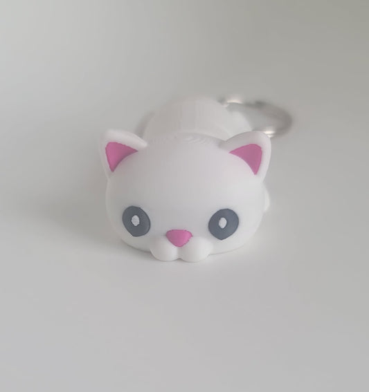 Flexi Cat Keychain 3D Printed Articulated Animal Fidget Toy Handmade Gift Cute