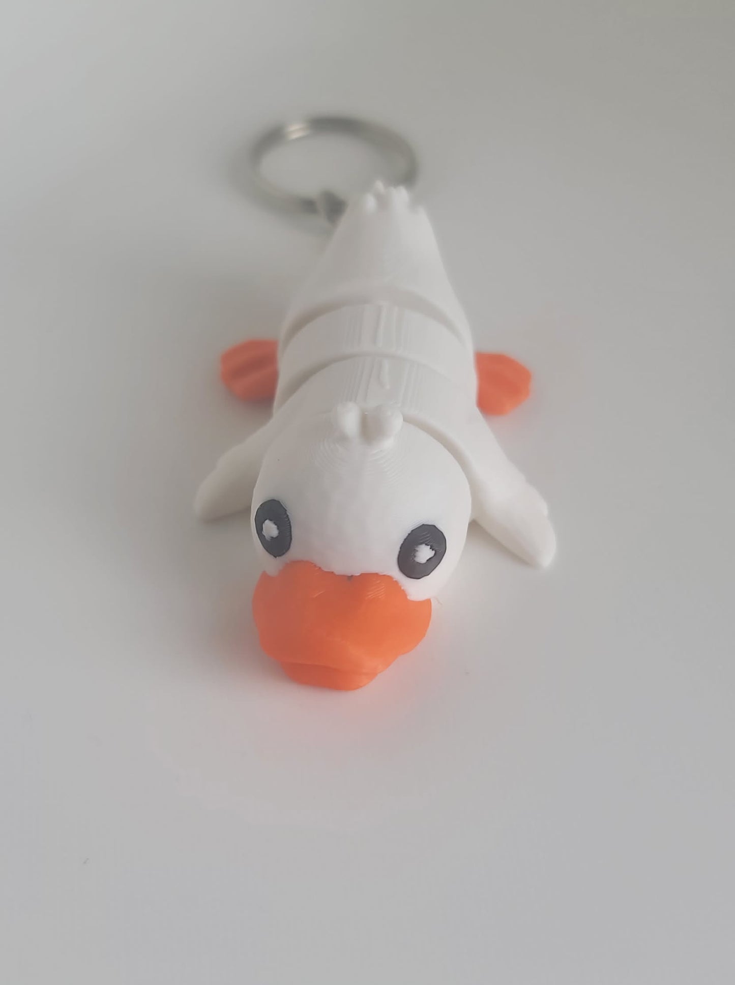 Flexi Duck Keychain 3D Printed Articulated Animal Fidget Toy Yellow Cute Gift