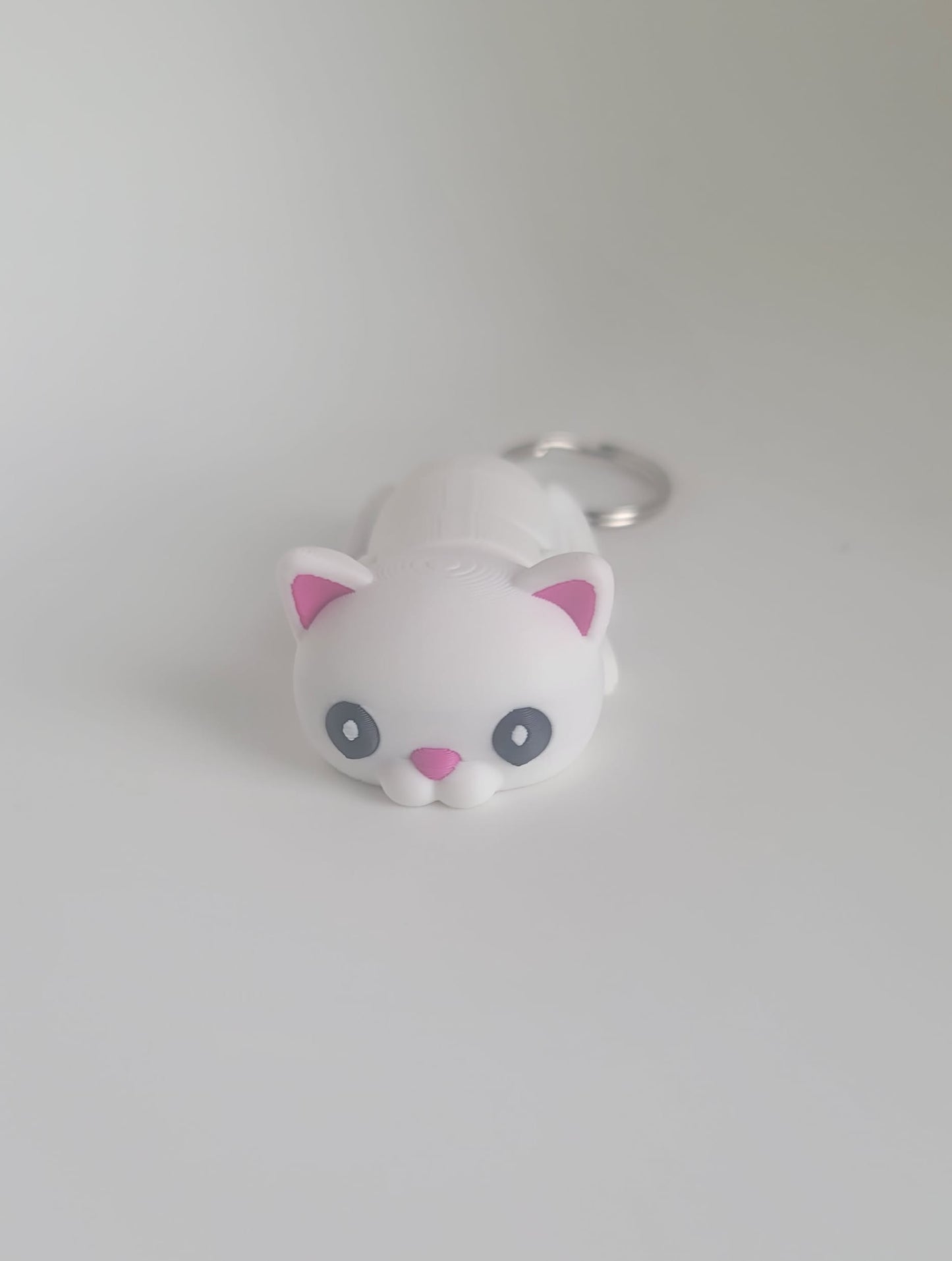 Flexi Cat Keychain 3D Printed Articulated Animal Fidget Toy Handmade Gift Cute