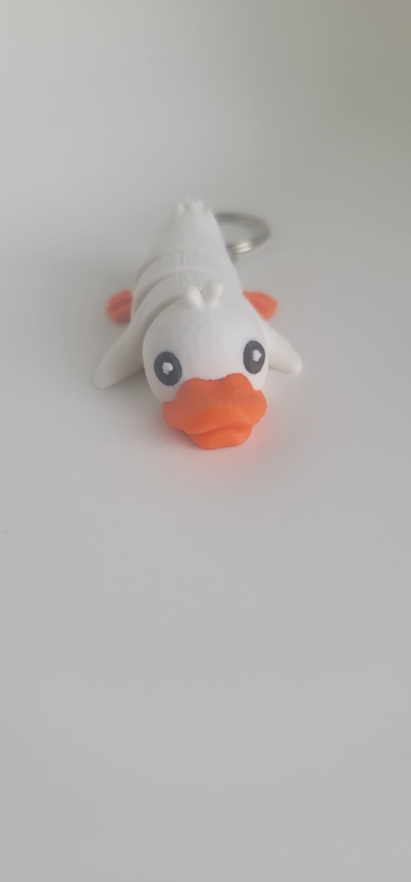 Flexi Duck Keychain 3D Printed Articulated Animal Fidget Toy Yellow Cute Gift